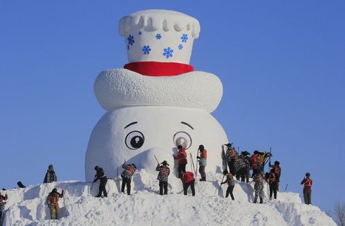 哈尔滨超大雪人，冰城新地标